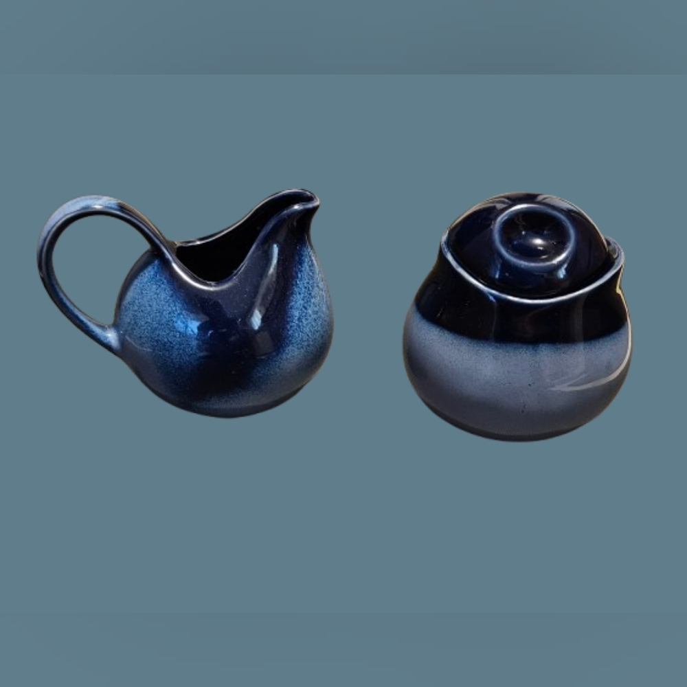 *Sango Nova Blue Creamer & Sugar